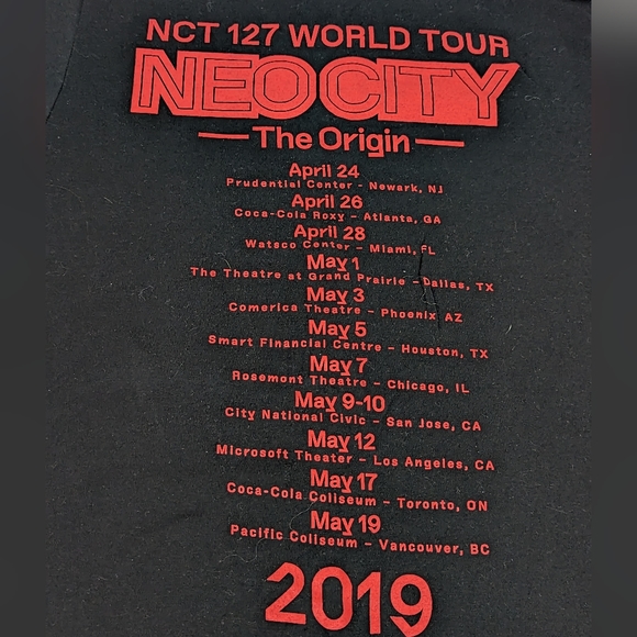 NCT 127 N10 World Tour NEO CITY The Origin 2019 Tour Double Sided Tee Medium - Picture 10 of 10